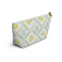 Lemon Tile Accessory Pouch w T-bottom in Green
